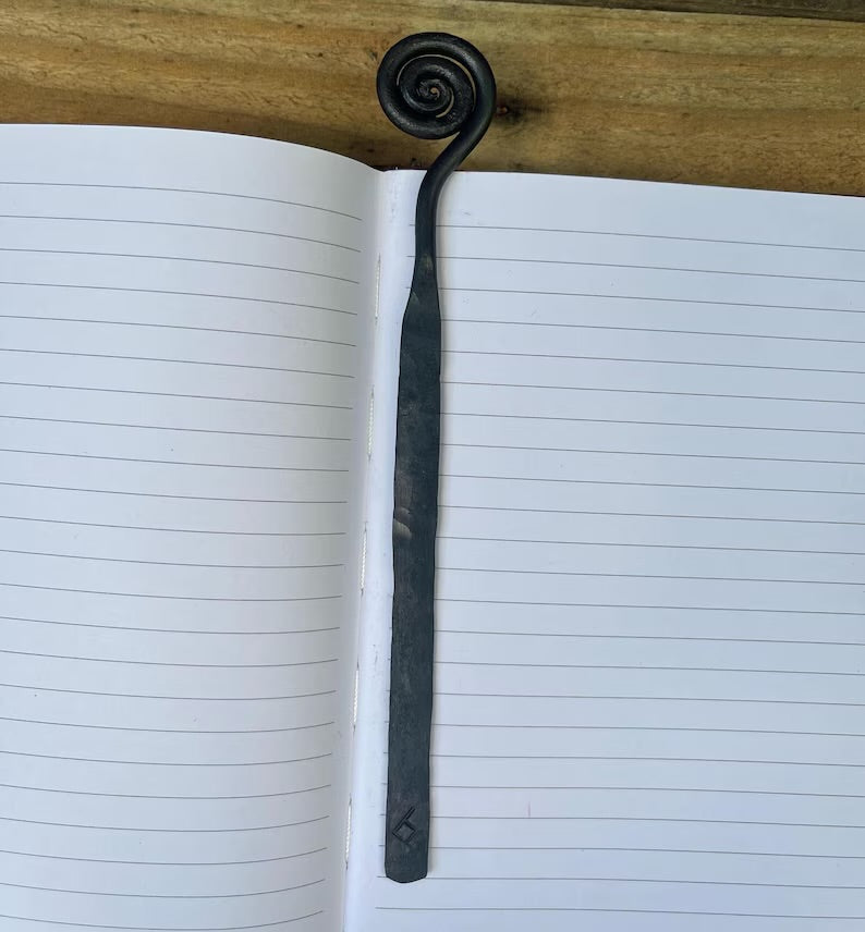 Hand-Forged Steel Bookmark - Spiral