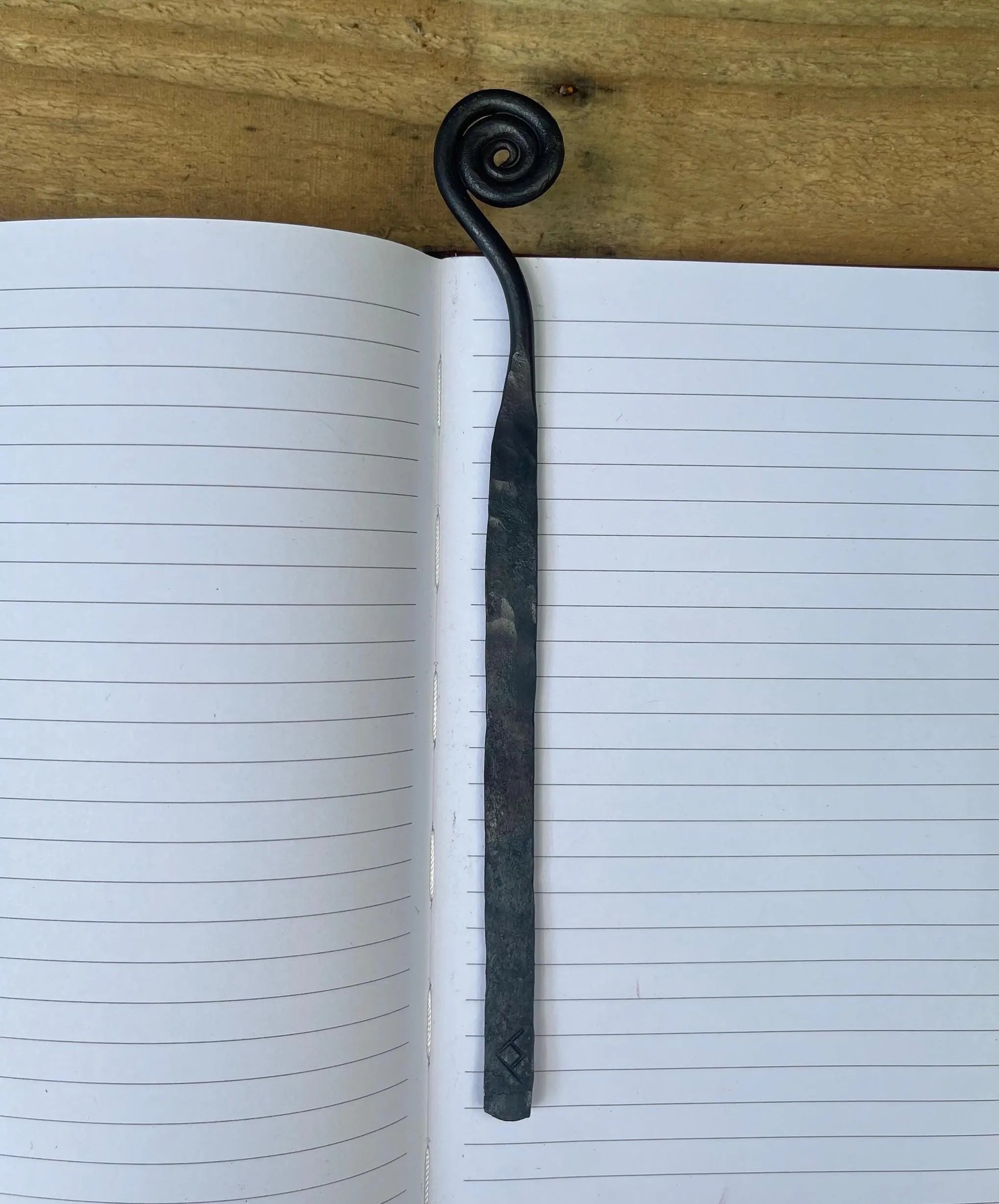 Hand-Forged Steel Bookmark - Spiral