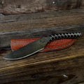Hand-Forged Rebar Knife with Leather Sheath