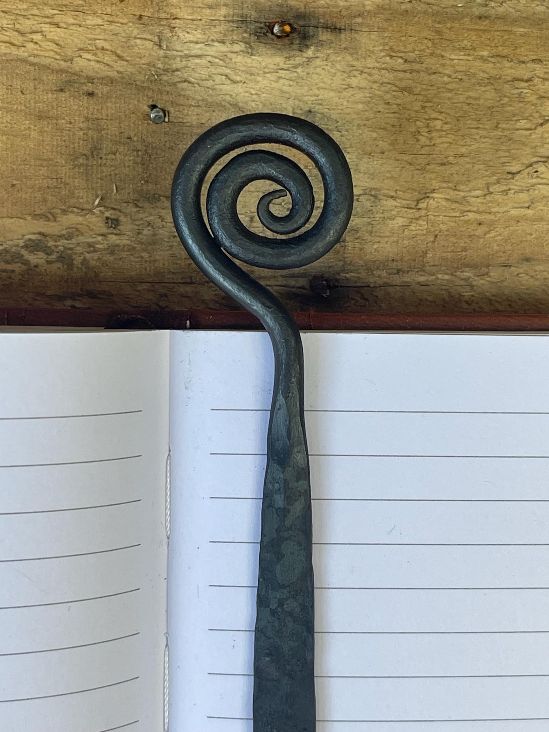 Hand-Forged Steel Bookmark - Spiral