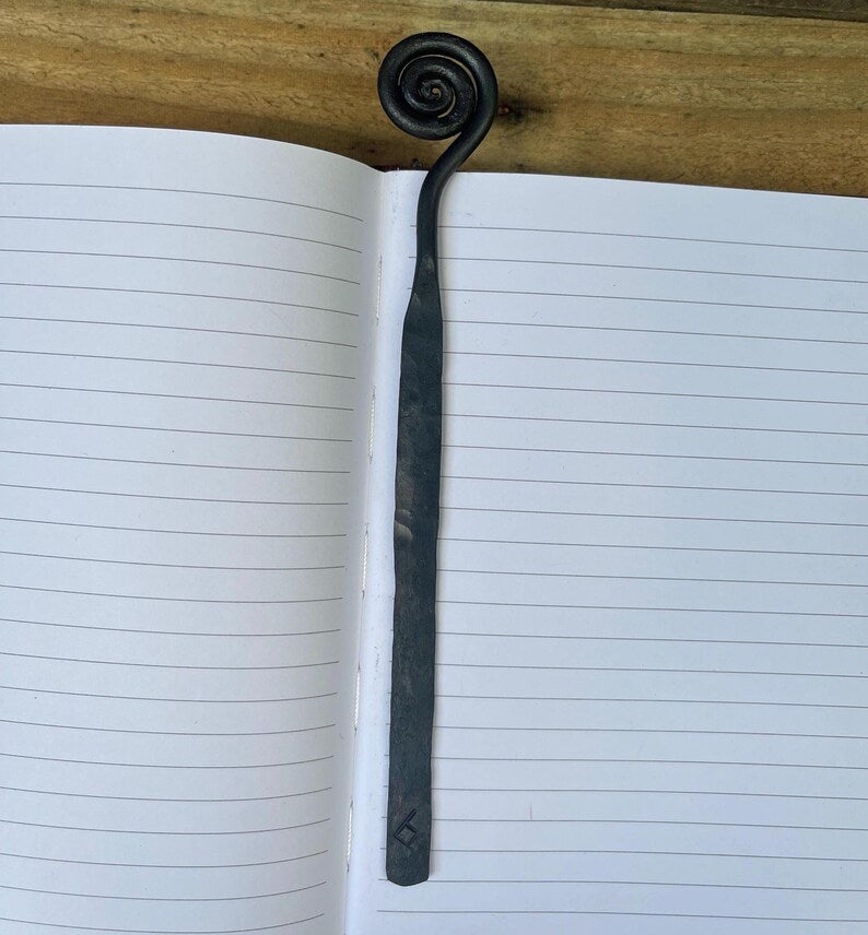 Hand-Forged Steel Bookmark - Spiral