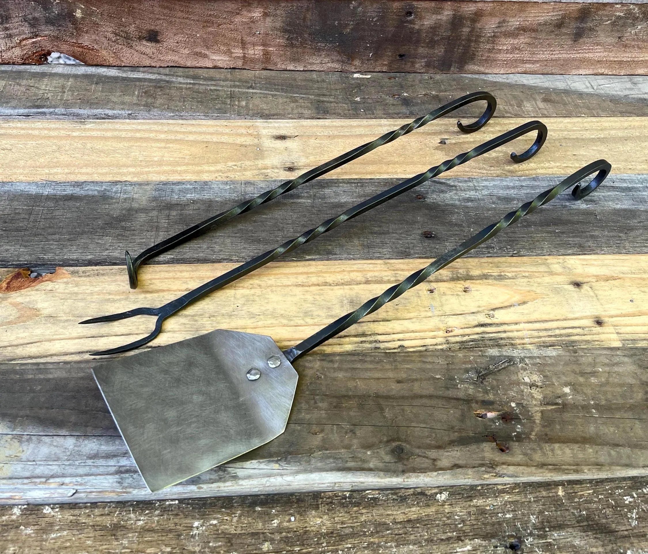 Hand-Forged Grilling Tool Set