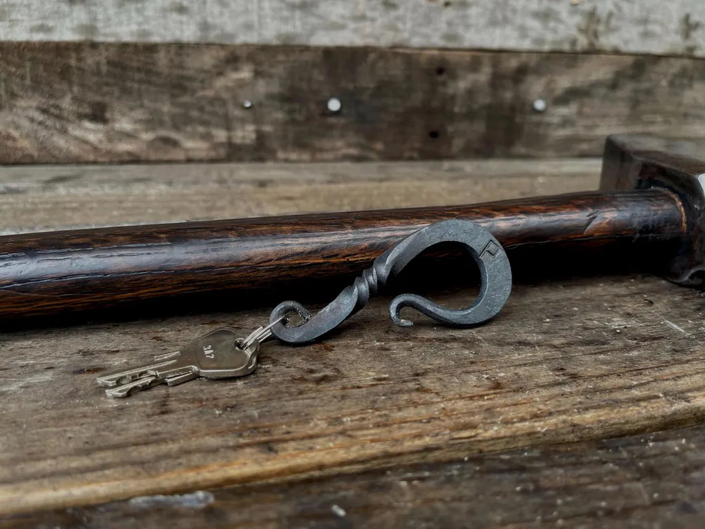 Hand-Forged Steel Belt Loop Keychain - Blacksmith Keyring