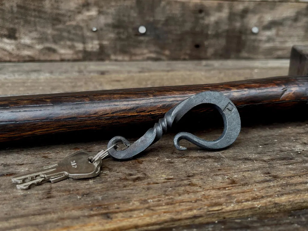 Hand-Forged Steel Belt Loop Keychain - Blacksmith Keyring