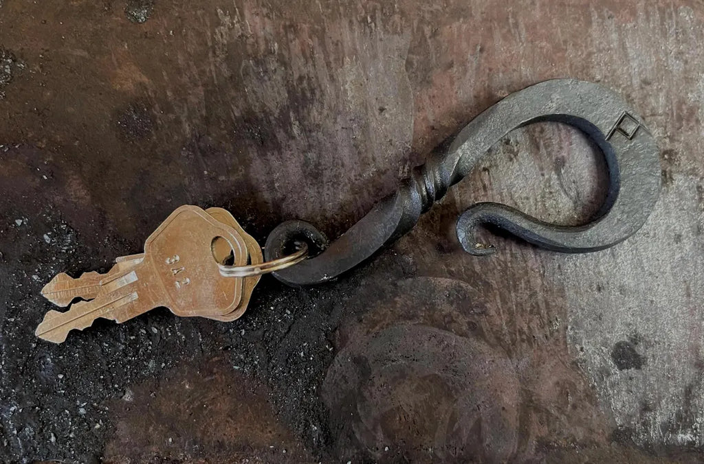 Hand-Forged Steel Belt Loop Keychain - Blacksmith Keyring