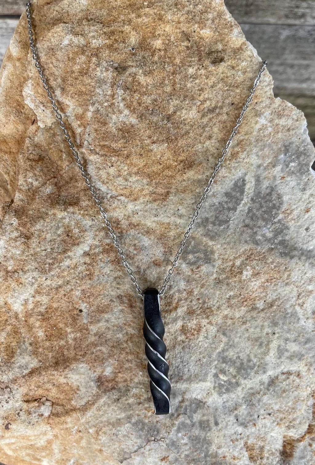 Hand-forged Twist Pendant Necklace