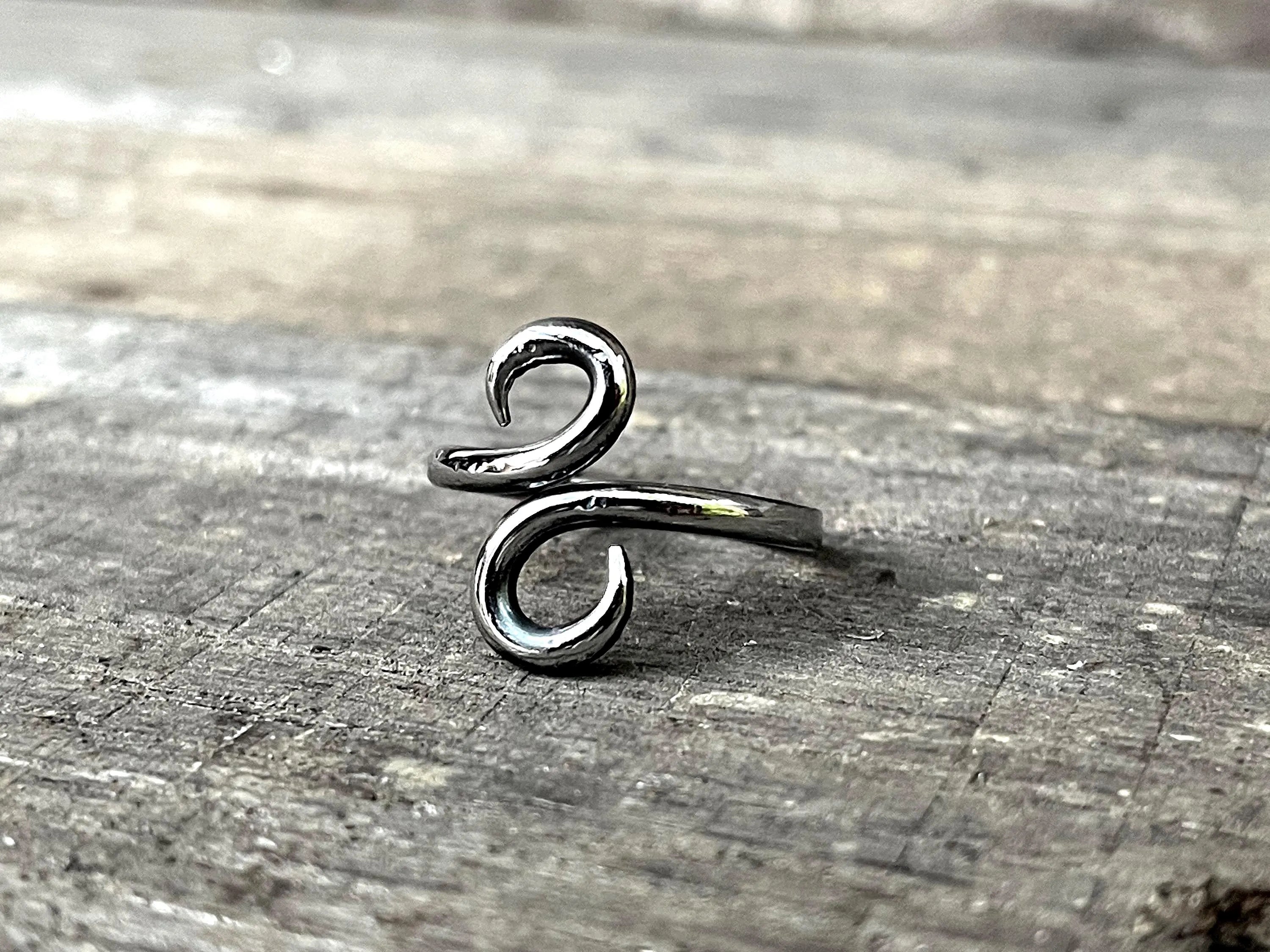 Hand-Forged Stainless Steel Infinity Ring