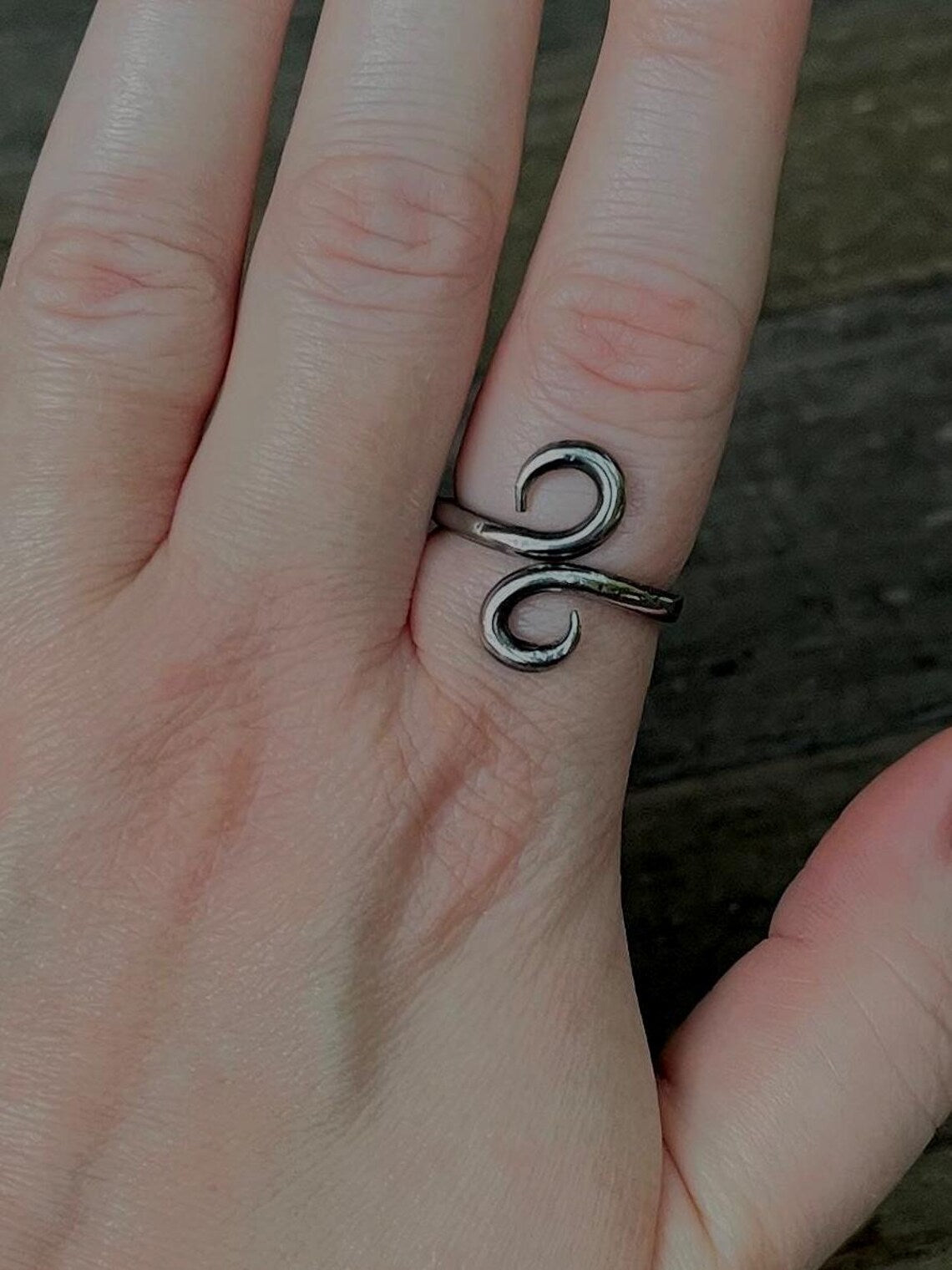 Hand-Forged Stainless Steel Infinity Ring