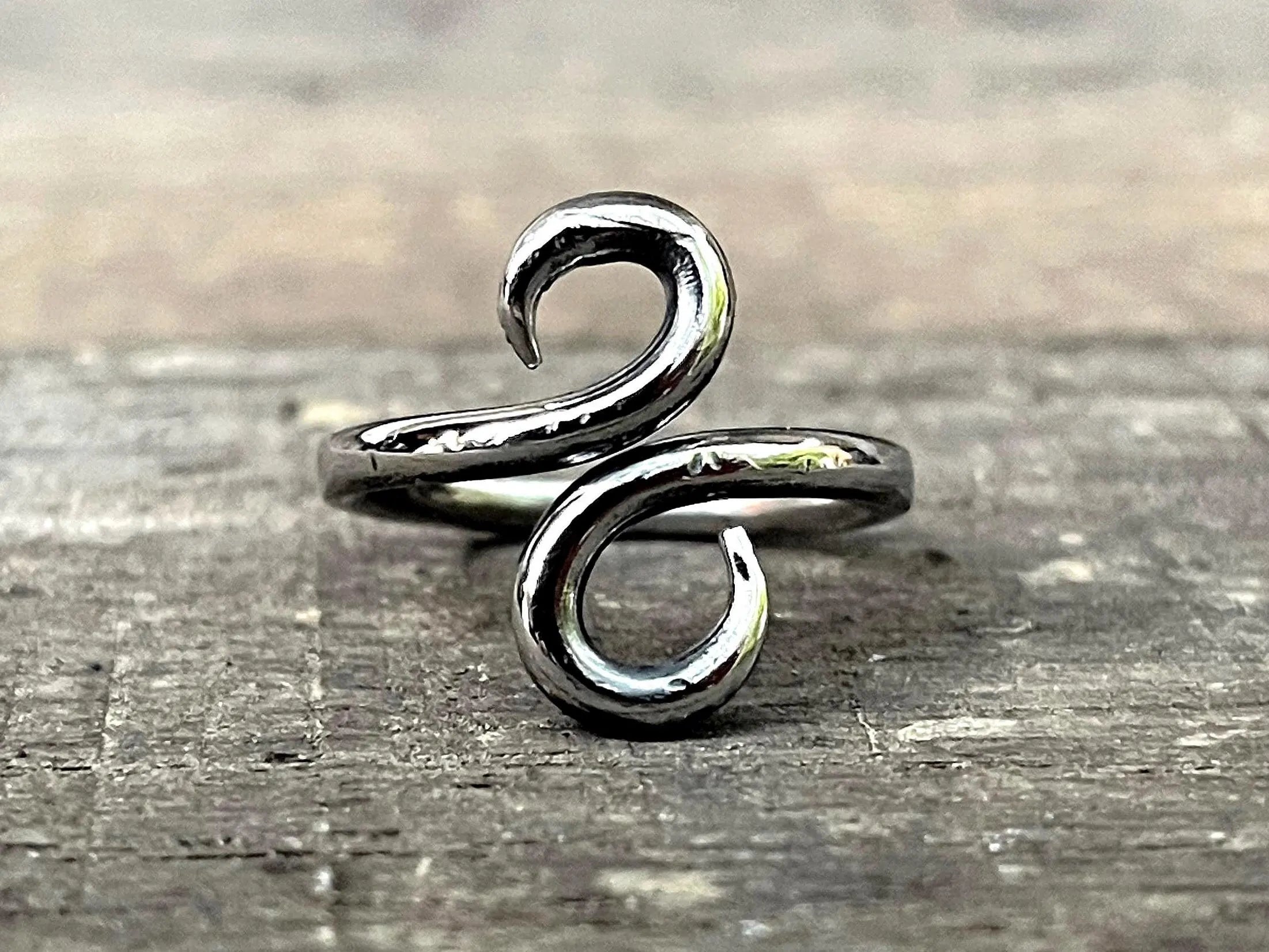 Hand-Forged Stainless Steel Infinity Ring