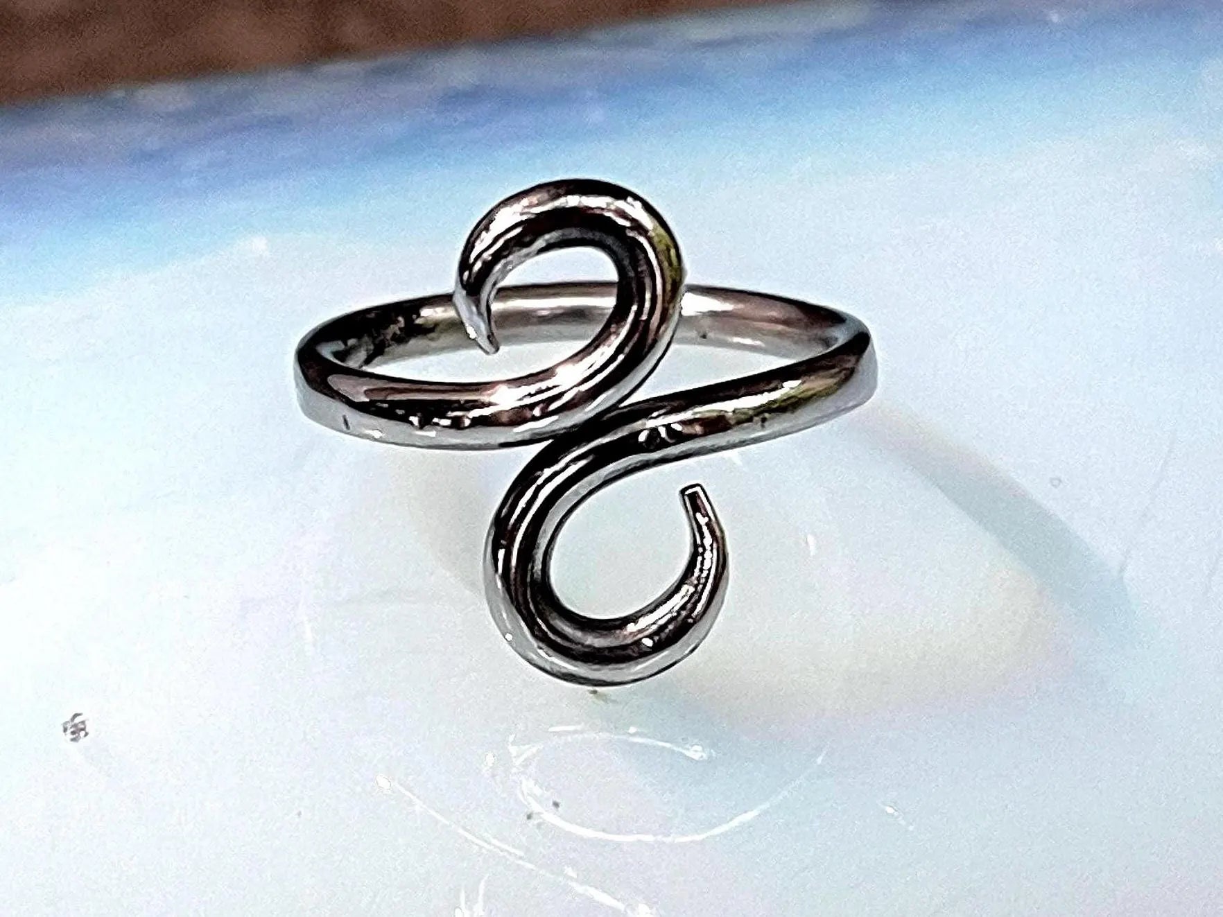 Hand-Forged Stainless Steel Infinity Ring