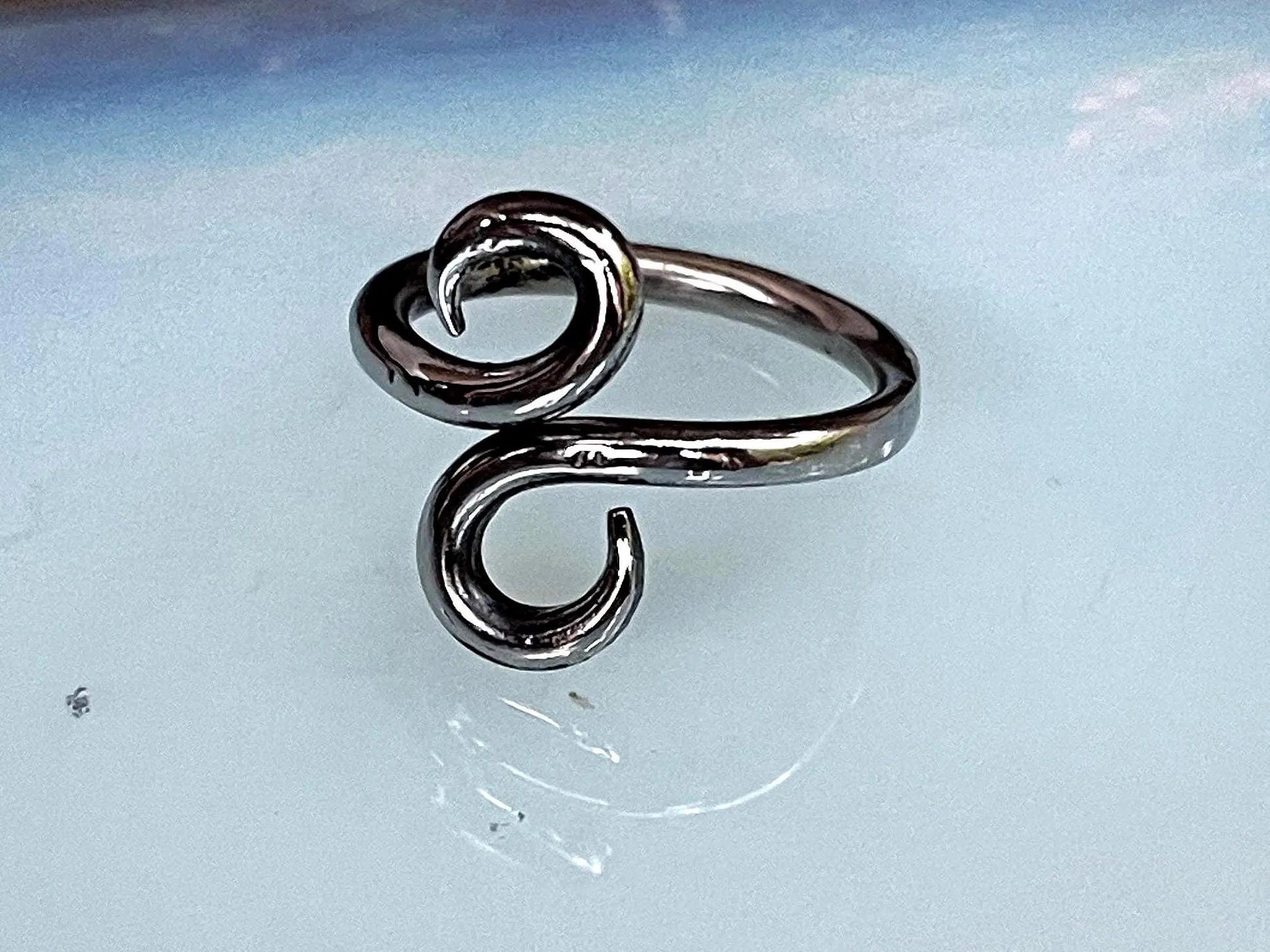 Hand-Forged Stainless Steel Infinity Ring